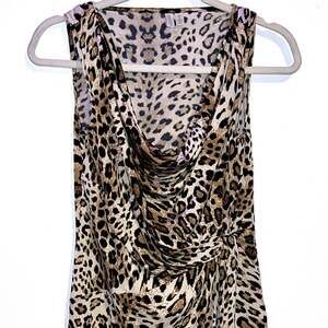 Madison Leopard Print Cowl Neck Sleeveless Dress